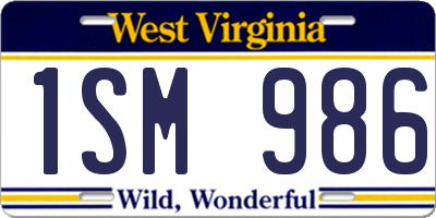 WV license plate 1SM986