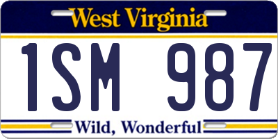 WV license plate 1SM987