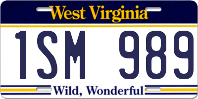 WV license plate 1SM989