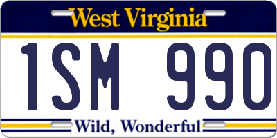 WV license plate 1SM990