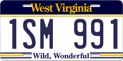 WV license plate 1SM991