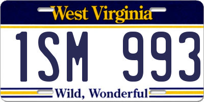 WV license plate 1SM993