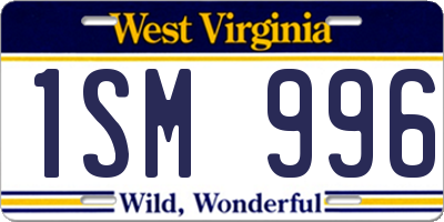 WV license plate 1SM996
