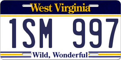 WV license plate 1SM997