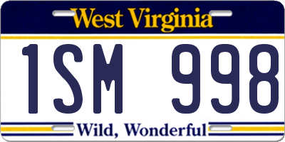 WV license plate 1SM998