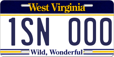 WV license plate 1SN000