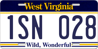 WV license plate 1SN028