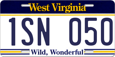 WV license plate 1SN050