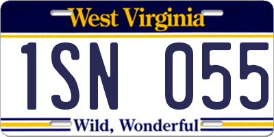 WV license plate 1SN055
