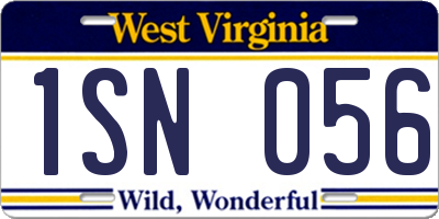 WV license plate 1SN056