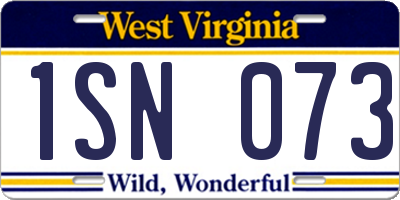 WV license plate 1SN073