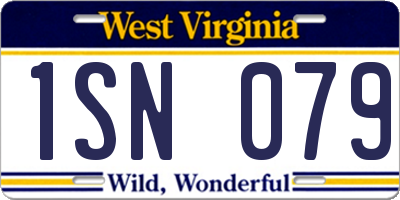 WV license plate 1SN079