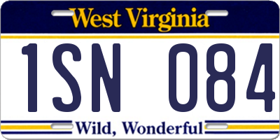 WV license plate 1SN084