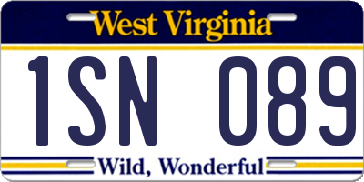 WV license plate 1SN089