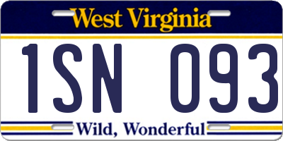 WV license plate 1SN093