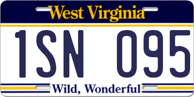 WV license plate 1SN095