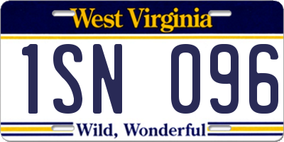 WV license plate 1SN096