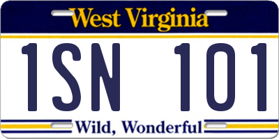 WV license plate 1SN101