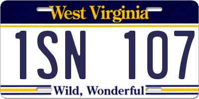 WV license plate 1SN107