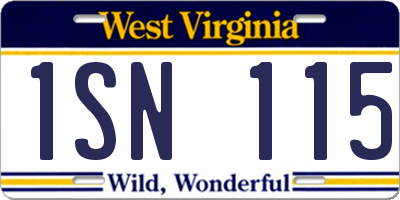 WV license plate 1SN115