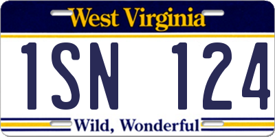 WV license plate 1SN124