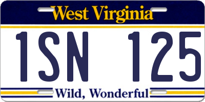 WV license plate 1SN125