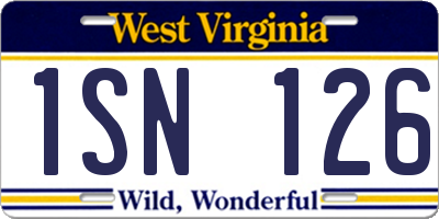 WV license plate 1SN126