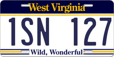 WV license plate 1SN127