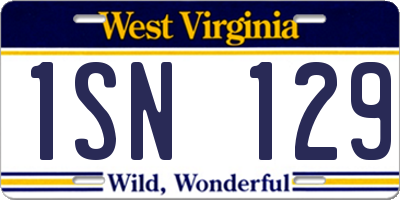 WV license plate 1SN129