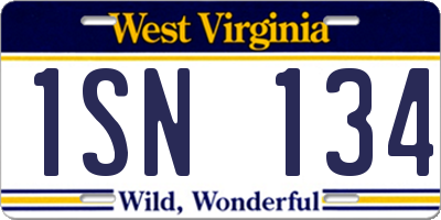 WV license plate 1SN134