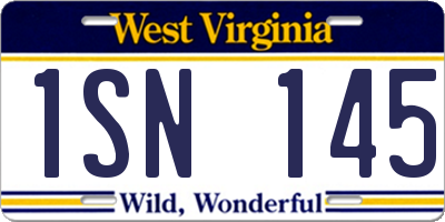WV license plate 1SN145