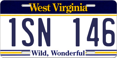 WV license plate 1SN146