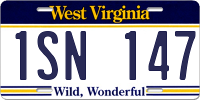 WV license plate 1SN147