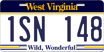 WV license plate 1SN148