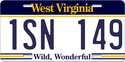 WV license plate 1SN149