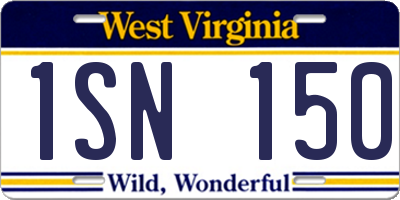 WV license plate 1SN150