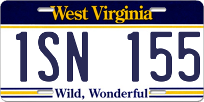 WV license plate 1SN155