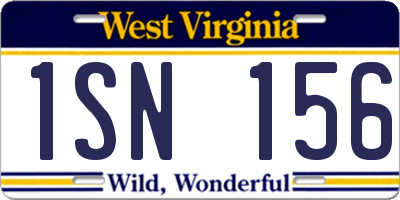 WV license plate 1SN156