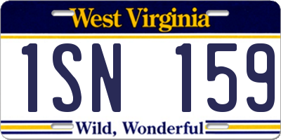 WV license plate 1SN159