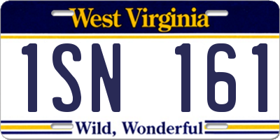 WV license plate 1SN161