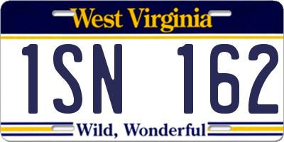WV license plate 1SN162