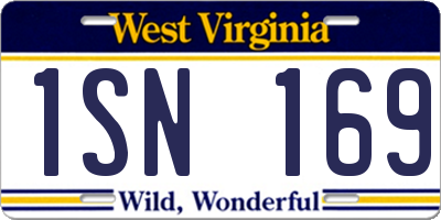 WV license plate 1SN169