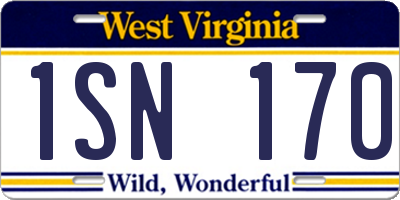 WV license plate 1SN170