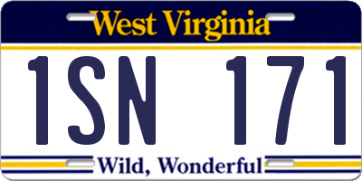 WV license plate 1SN171