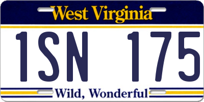 WV license plate 1SN175