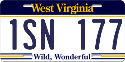 WV license plate 1SN177