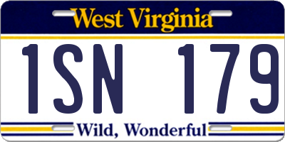 WV license plate 1SN179