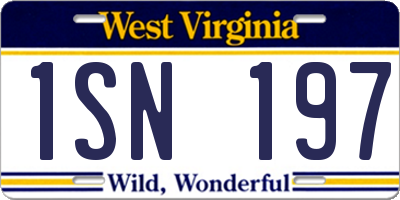 WV license plate 1SN197