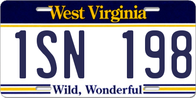 WV license plate 1SN198