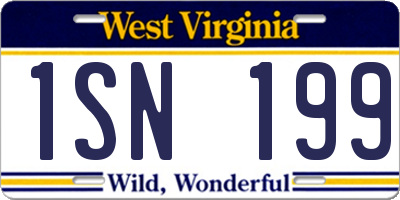 WV license plate 1SN199